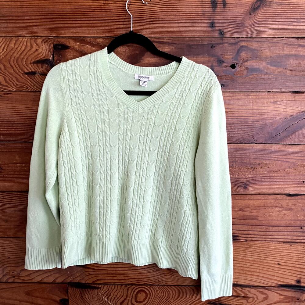 Hampshire Studio Neon V-Neck Boxy Sweater size P Large